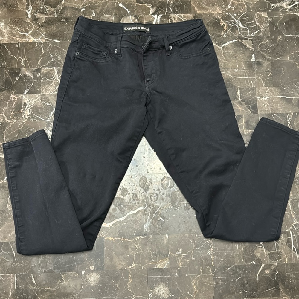 Express Black Legging Jeans Low Rise Extreme Stretch 6R